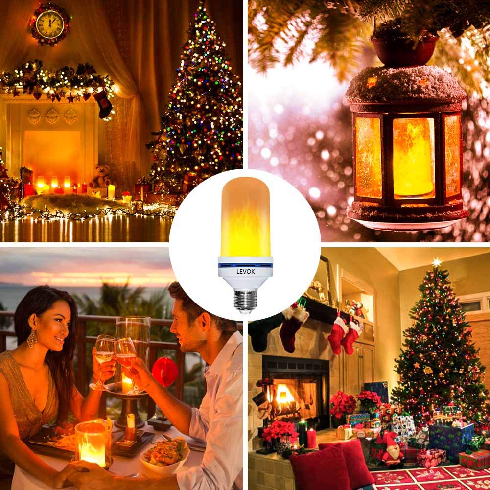 2018 LED Flame Bulb Built-in Gravity Sensor E26/6w - Lamp Flaming Bulbs - Simulate Nature Fire Flicker Flame