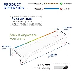 AFOOYO Clear Acrylic Dual Monitor Stand Riser,LED