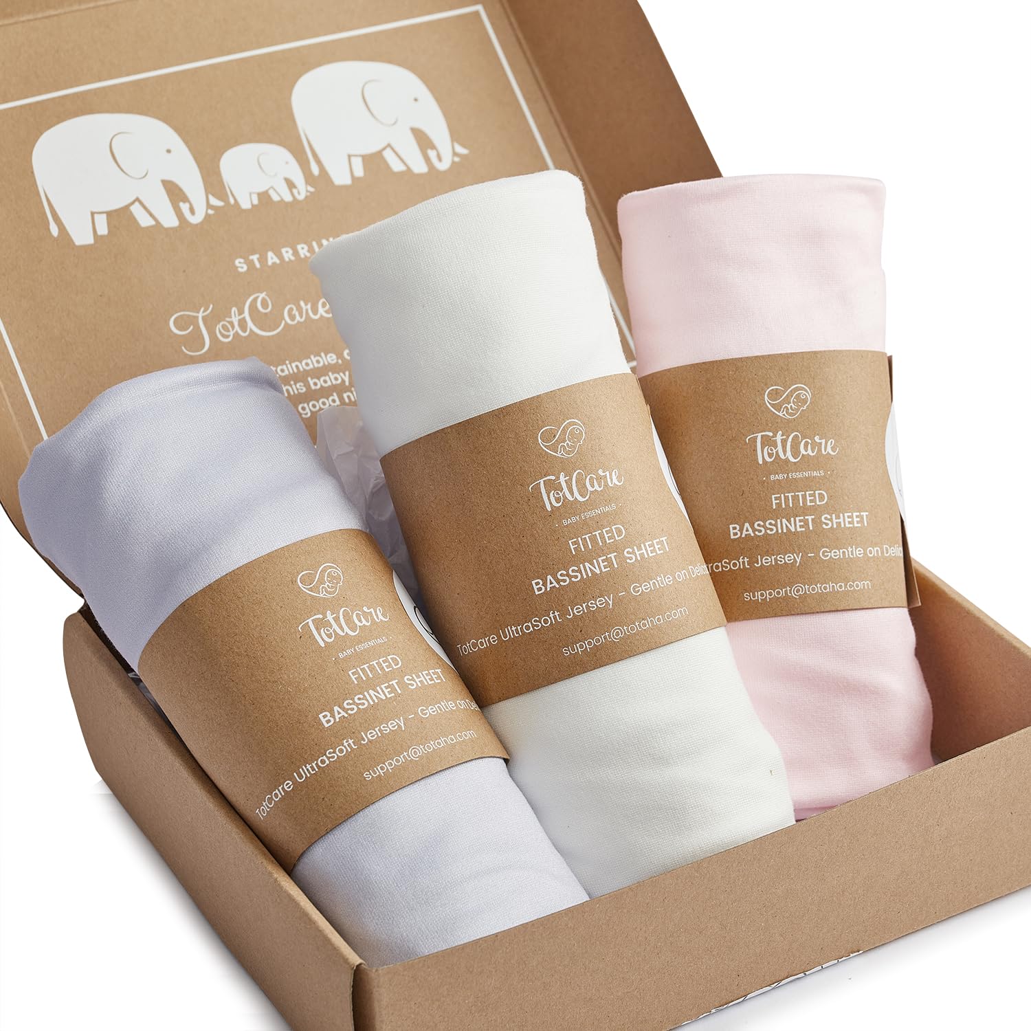 Photo 1 of TotCare Bassinet Sheets 20x30 Inch for Graco Travel Lite Crib, Sense2Snooze, My View 4 in 1, Dream Suite and Guava Bassinet - Buttery Soft, Ultra Stretchy Sheets - Pale Pink + Lavendar + Cloud, 3 Pack
