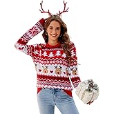 Simier Fariry 2025 Women's Ugly Christmas Pullover Sweater Fall Winter Long Sleeve Knitwear Funny Cute Jumper Tops