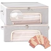 Beveetio 2-Pack Cashmere Sweater Storage Bags with Natural Cedar Blocks, Breathable Clothes Storage Bag with Mesh Window & Handles, Foldable Closet Garment Storage for Cashmere, Wool & Knitwear