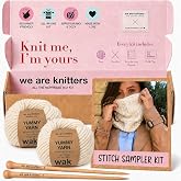 We Are Knitters Stitch Sampler Knitting Kit | Beginner-Friendly Knitting Starter Kit with Yummy Yarn | Learn Essential Stitches &amp; Make Your First Snood