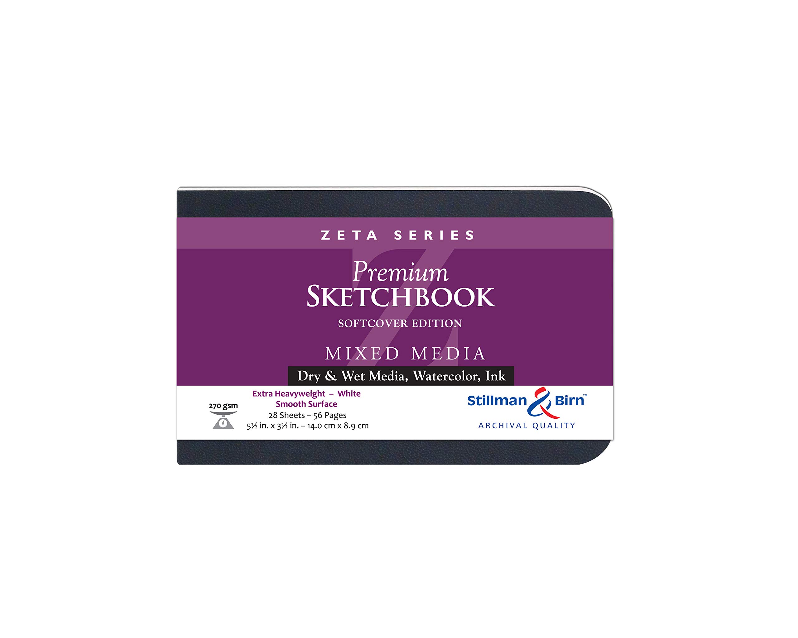 Stillman & Birn Zeta Series Softcover Sketchbook, 5.5" x 3.5", 270 GSM (Extra Heavyweight), White Paper, Smooth Surface — image 1