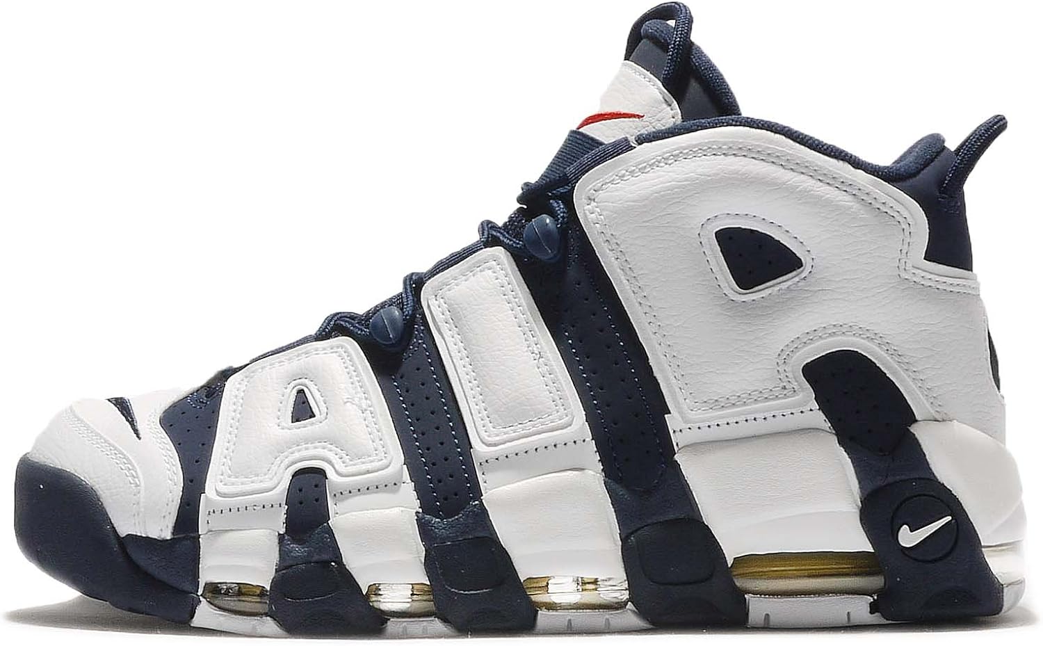 Amazon.com | Nike Men's Air More Uptempo, WHITE/MIDNIGHT NAVY-METALLIC GOLD, 12.5 M US | Shoes