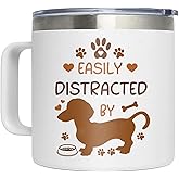 WWHSAI Dachshund Gifts for Women, Weiner Dog Gifts for Women New Puppy Owners, Christmas Birthday Dachshund Lovers Dog Mom Gift, Dachshunds Coffee Cups 14 Oz