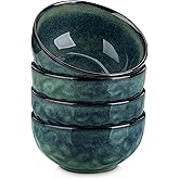 vancasso Starry 24oz Bowls for Soup, Ceramic Deep Soup Bowls Set of 4, Green Cereal Bowls Set for Kitchen, Salad Bowls Set, Pasta Oatmeal Bowls, Lead-free, Dishwasher & Microwave Oven Safe