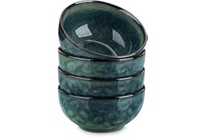 vancasso Starry 24oz Bowls for Soup, Ceramic Deep Soup Bowls Set of 4, Green Cereal Bowls Set, Salad Bowls Set of 4, Pasta Oa