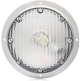 Lumitronics RV LED Round Surface Mount Scare Light with Gasket | 12V LED exterior porch and utility light for RVs and Travel Trailers. Clear fixed lens. Weather-resistant. Easy install.