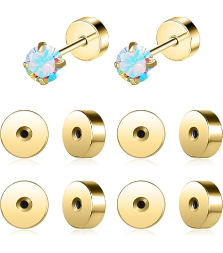 Earring Screw Backs DELECOE 14K Gold Screw-On Earring Backs
