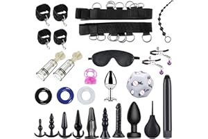 27 PCS SM Sex Bondage Set, BDSM Bondage Sex Set Sex Toys Various Anal Plugs Butt Plugs Set for Beginners, Fetish Couples Sex 