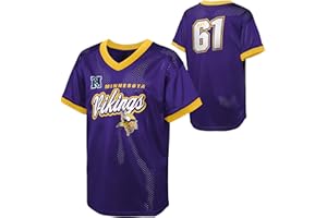 OUTERSTUFF NFL Kids Youth Boys 8-20 Officially Licensed Division Established Team Color Mesh V-Neck Wordmark Primary Logo Jersey