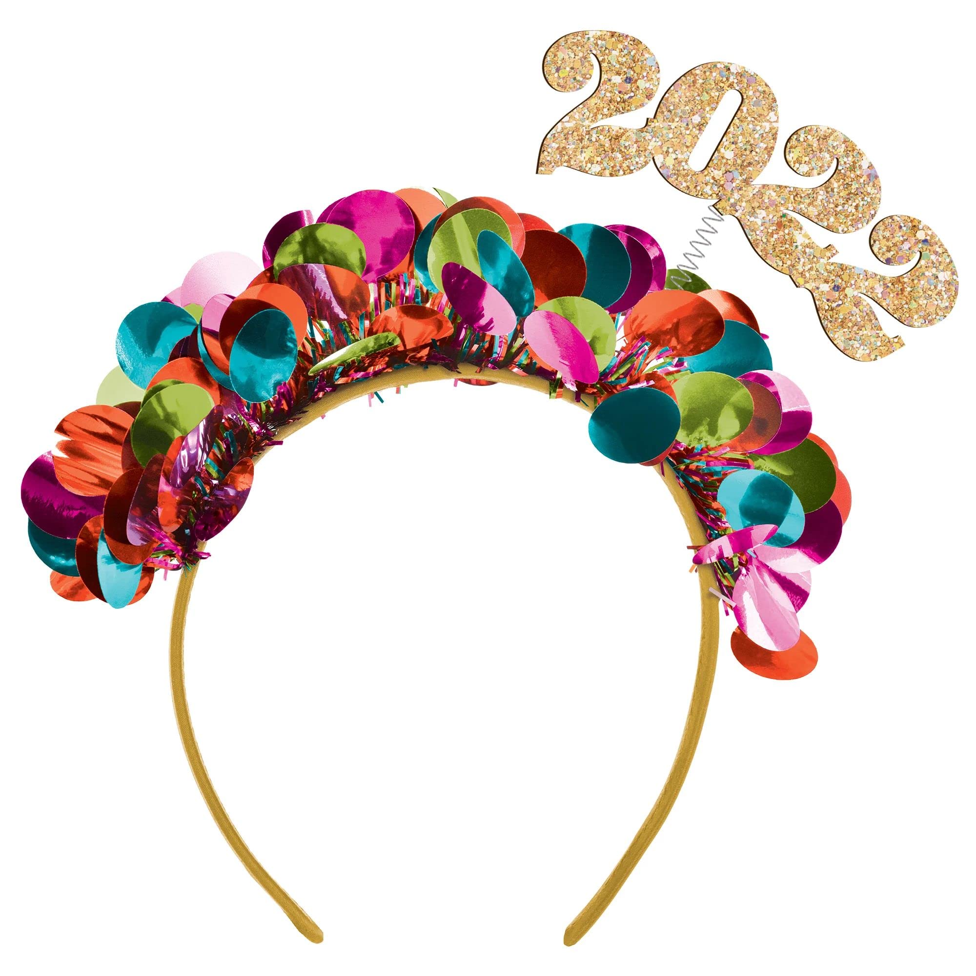Amscan 3902527 New Year 2022 Metallic Headband Bopper | Colorful