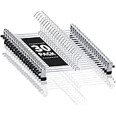 Cimlord 30 Pack Pants Hangers with Clips Skirt Hangers for Women Shorts Hangers Heavy Duty Metal Clothes Hanger for Closet Space Saving Non Slip Trousers Hanger Jeans Hanger for Men,Black,12 Inch