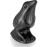 Kvekstio Black Obsidian Crow Figurine, Healing Crystal Raven Statue for Home Decor, Natural Obsidian Bird Sculpture Gifts, Lucky Pocket Guardian Decor, Gothic Animal Collectible for Crow Lovers