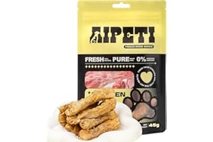 AIPETI Freeze Dried Chicken Necks Treats for Dogs & Cats, Single Ingredient, Premium Quality High Protein Training Treats, Grain Free, Gluten Free, Filler Free, Supports Bone, Teeth & Joint Strength