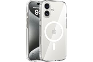 COOLQO Magnetic for iPhone 16 Case, Compatible with MagSafe, 15 FT Military Grade Drop Protection, Scratch-Resistant Back Non-Yellowing Protective Shockproof Slim Phone Bumper Case, Clear