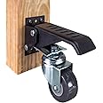 POWERTEC Workbench Caster Kit Set of 4 with Side Mounting Options & 600 lbs Loads, 2-1/2 Inch Retractable Stepdown Caster Wheels for Workbenches, Tables, Stands and Equipments (17001)