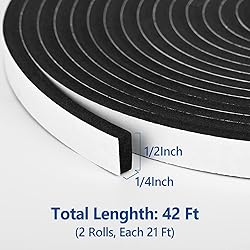 Kikerike Self Adhesive Foam Tape Weatherstrip 1/2In