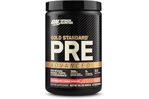 Optimum Nutrition Gold Standard Pre Workout Advanced, with Creatine, Beta-Alanine, Micronized L-Citrulline and Caffeine for Energy, Keto Friendly, Strawberry Mango Daiquiri, 20 Servings