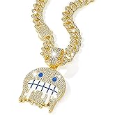 PHOEGRAY Miami Mens Cuban Link Chain Silver Gold Plated Bling Cuban Necklace Diamond Chain for Men iced out chain Hip Hop Jewelry