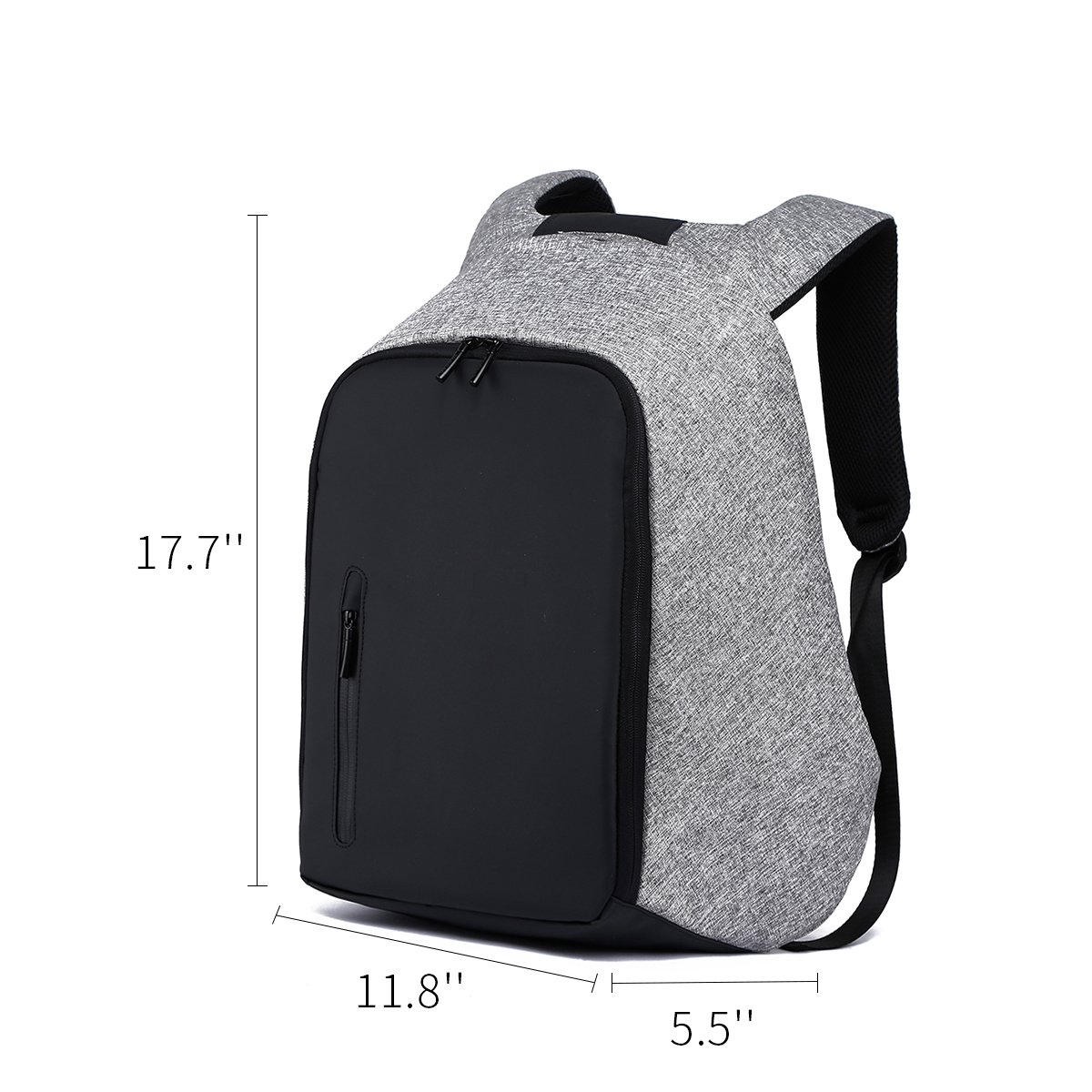 Anti-Theft Laptop Backpack Water Resistant College Backpack School Bag Business Bag with USB Charging Port for 15.6 Inch Laptop Notebook Travel Backpack (Black and Grey)