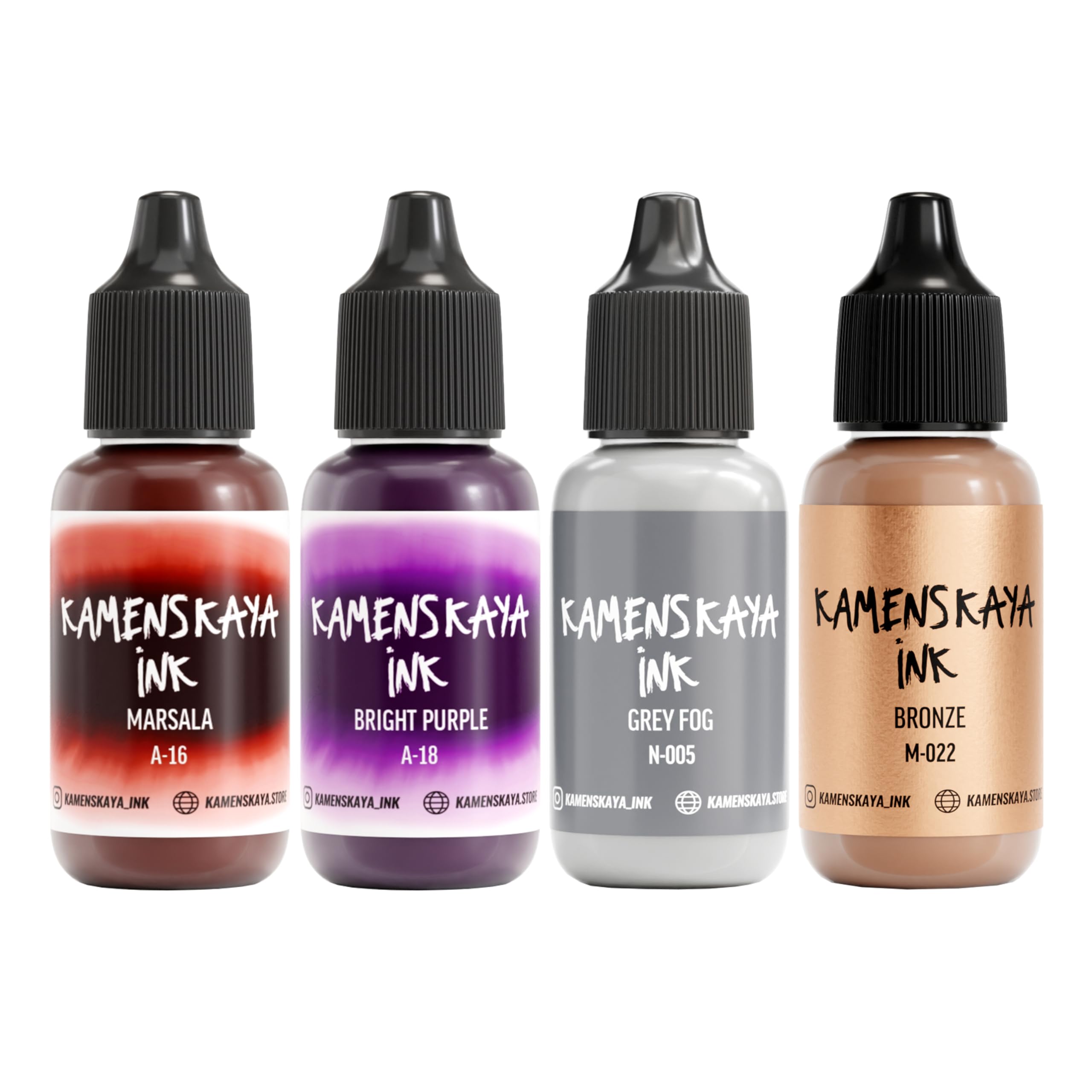 KAMENSKAYA Alcohol Ink Set #3 - Matched Color Combination of Alcohol Inks - 4 pcs. 0.51 fl oz (15 ml) Each