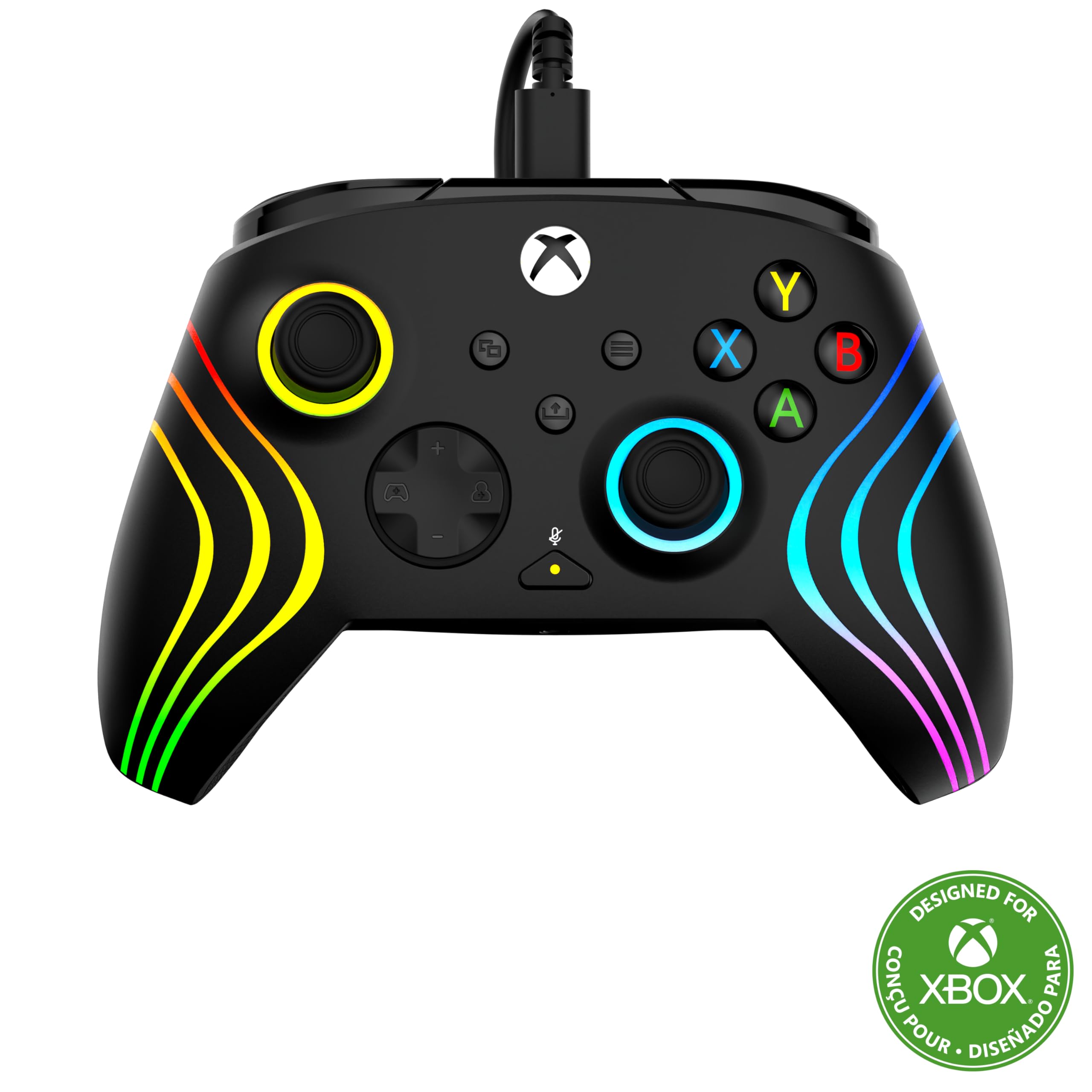 Photo 1 of Turtle Beach Afterglow Wave Wired RGB Gaming Controller - Licensed for Xbox Series X|S, Xbox One & Windows PCs - Mappable Buttons, Hall-Effect Hair Triggers, Companion App - Black