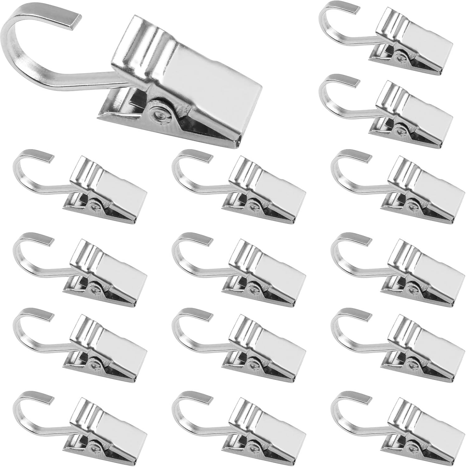 OFNMY 100 Pack Stainless Steel Curtain Clip, Metal Hook Clips Curtain