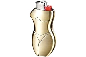 IN SELECT Metal Lighter Case Compatible BIC Standard J6 - Durable Lighter Cover and Holder Pouches for BIC Lighters, Creative Desgin in Bronze