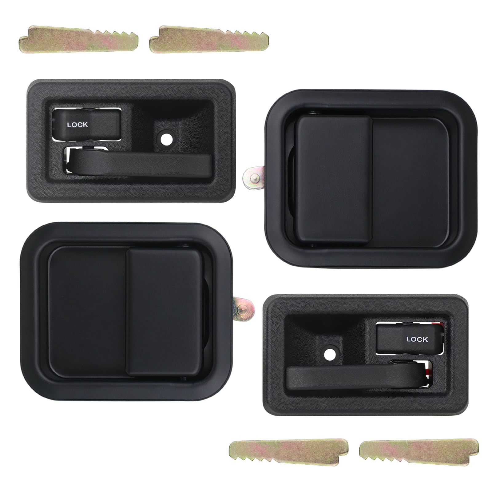 Photo 1 of APPERFiT Exterior & Interior Door Handles w/Keepers Compatible with Jeep Wrangler TJ 2003-2006 with Full Doors Replaces 55176382AE 55176383AE 55176477AC 55176476AC