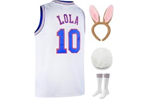 OKNOWN Youth Basketball Jerseys #10 Lola Space Jerseys for 8-18Y Kids with Head Hoop & Socks