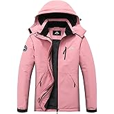 MOERDENG Women's Waterproof Snow Ski Jacket - Warm Winter Coat Insulated for Snowboarding, Softshell for Winter Hiking