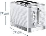 Russell Hobbs Inspire 2 Slice Toaster Extra Wide Slots 6 Browning 1050W White view 7