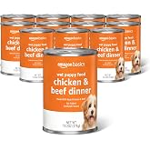Amazon Basics Puppy Chopped Ground Dinner Canned Dog Food, with Chicken &amp; Beef, 13.2oz (Pack of 12)