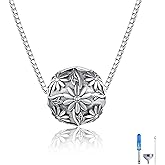 URONE Urn Necklace for Ashes Sterling Silver Guardian Angel/Flower/Cross/Heart/Dog/Viking Urn Pendant Cremation Keepsake Memory Jewelry for Women Men