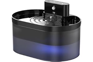 PEKTACO Wireless Cat Water Fountain: 74oz/2.2L Automatic Cat Water Dispenser, Pet Water Fountain Battery Operated, Rechargeab