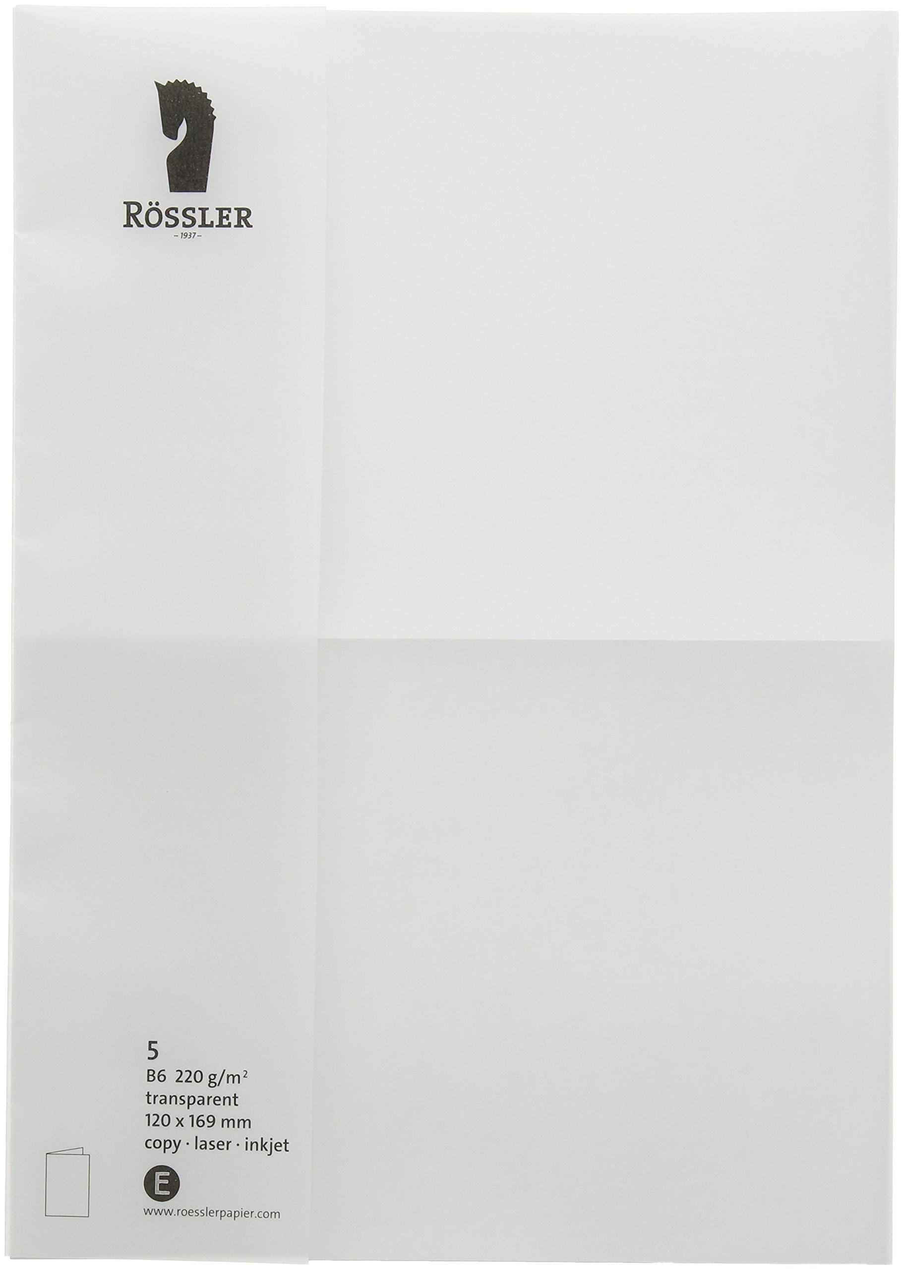 Paperado B6 Folded Card - Translucent High White (Pack of 5)