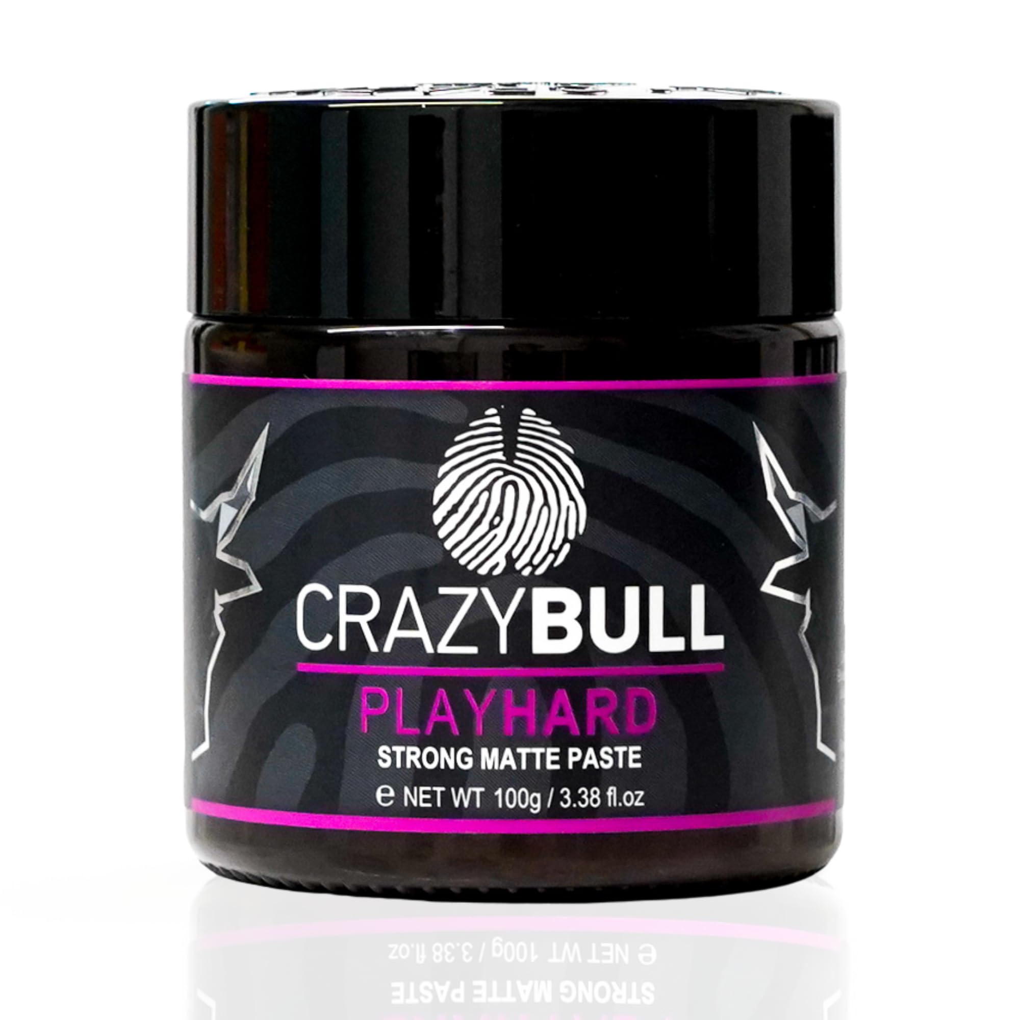Crazy Bull Hair Paste Play Hard - Defining & Finishing Hair Styling Texturiser & Volumiser - Ultra-Strong Hold Hair Product for Men & Women - Natural Matte Finish, No Shine, Water Soluble, Vegan﻿﻿
