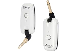 Sondery Wireless Transmitter and Receiver System for Guitar Bass Keyboard Drums Multiple Instruments 7 Channels Rechargeable Long Battery Life