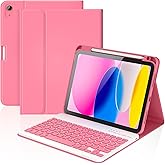 KBCASE for iPad 11th 10th Generation Case with Keyboard, Detachable Wireless Keyboard Case for iPad A16 11 inch 2025/10th Gen 10.9 inch 2022, with Pencil Holder (Watermelon Red)