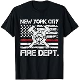 New York City NYC Fire Department Thin Red Line Fireman T-Shirt