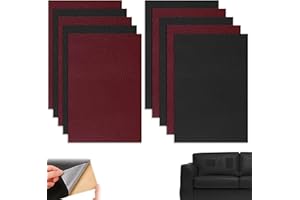 10 Pcs Leather Repair Patch Kit – Self-Adhesive Leather Patches for Sofa, Car Seats, Belts, Handbags, Jackets | Black & Burgu