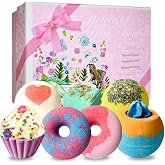 Bath Bombs, 7 Natural Bath Bomb Gift Set, Bubble Bathbombs for Women Kids | Shea Butter Moisturize, Gifts for Mom Her Girlfriend, Mothers Day Gifts, for Birthday Valentines Christmas