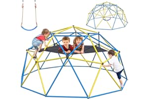 YDTOP Climbing Dome,10 FT Dome Climber with Hammock and Swing Outdoor and Indoor Anti-Rust Metal Jungle Gym For Backyard Play Equipment Geometric Dome Toddler Climbing Toys Great Gift for Kids Aged 3 to 8