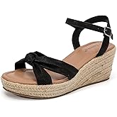 Luoika Women's Wide Width Ankle Strap Wedge Sandals