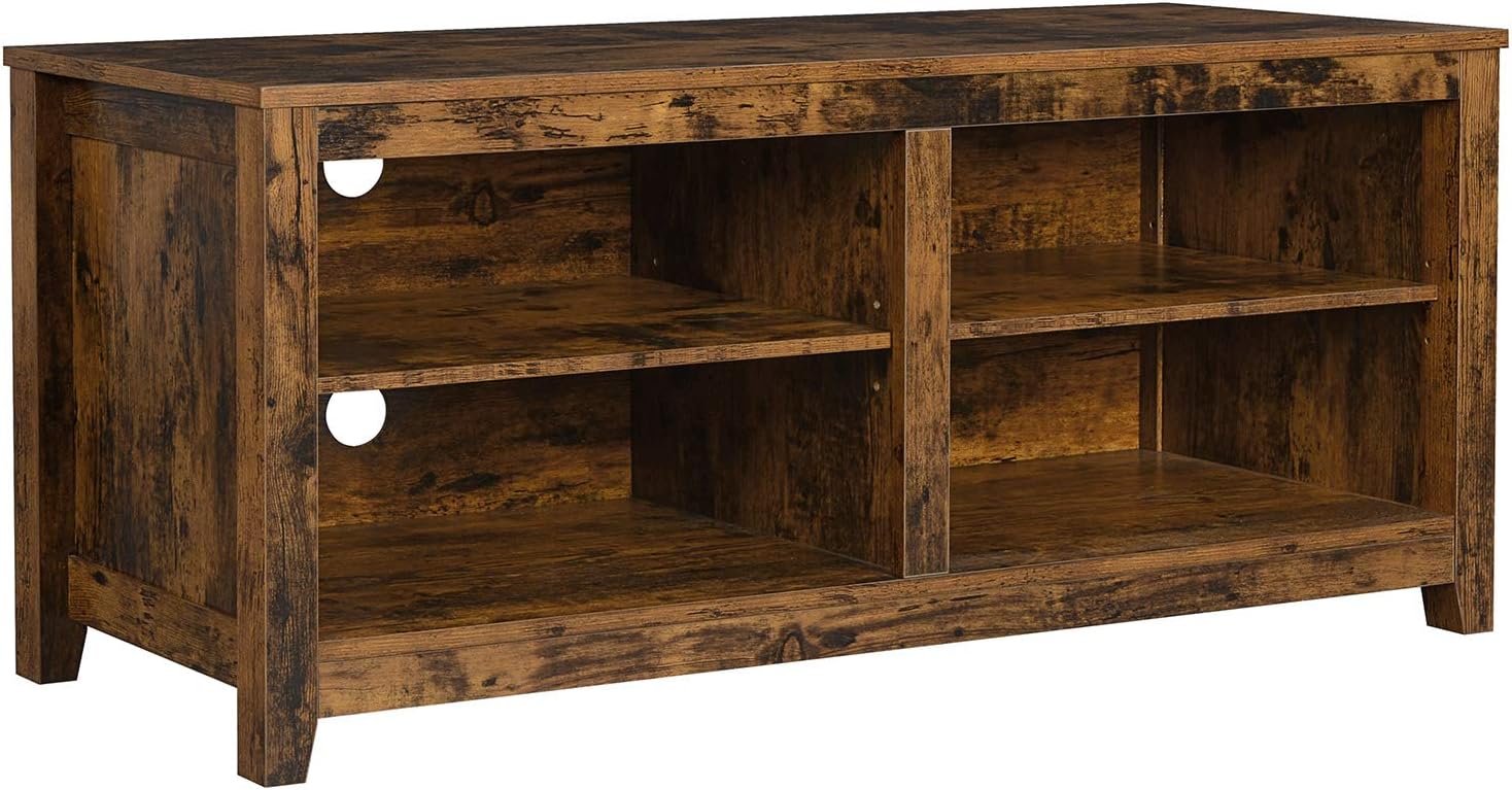 VASAGLE Soporte de TV, Mueble de TV con Agujeros para Cables, Estantes