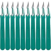 YixangDD 10 PCS Scalpel Blades with #11 Scalpels Surgical Blades | Disposable Blades with Protective Cover,Laboratory Blade-Lab Knives- Carving Blades with Handle-Art Blades Practicing Cutting