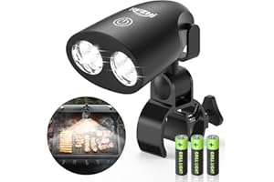 RVZHI Grill Light BBQ Accessories: 2025 Upgraded 10 LEDs Bright Outdoor Grill Light - Flexible Rotation Adjustable C-clamp Smoker Grilling Accessories - Christmas Grilling Gifts for Men Dad Husband