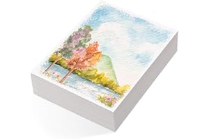 PRUDIUT 80 Sheets Watercolor Paper Bulk, 110 lb/230 GSM Cold Press Paper White Water Color Paper for Kids Child Students Adults Artists Drawing Wedding Gift Cards(5 x 7 Inch)