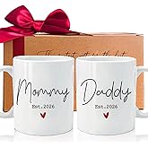 Mom and Dad Coffee Mugs Gifts for New Parents 2026, Mommy & Daddy Mug Set – Perfect for Expecting & First-Time Parents, 11oz Ceramic Cup (Baby Shower, Birthday, or Anniversary Present)-241